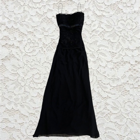 Patra Dresses & Skirts - vintage 90s drop waisted lace maxi evening‎ dress